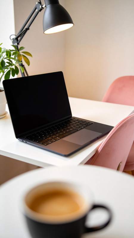 办公桌上的咖啡时光图片