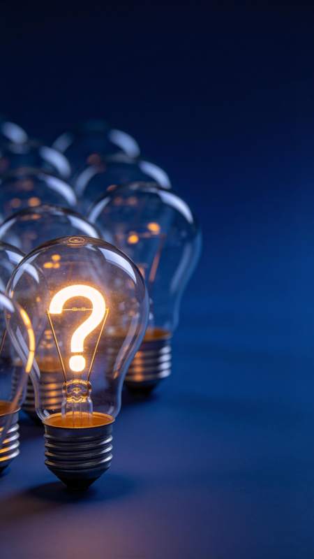 灯泡中的问号图片