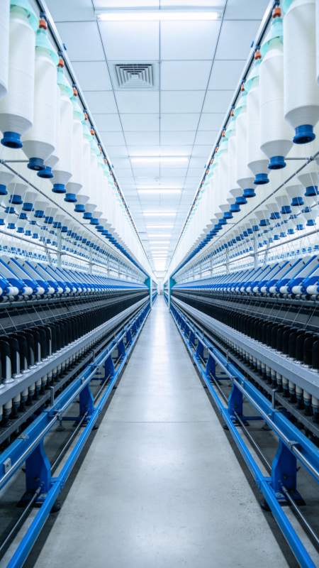 现代化纺纱车间图片