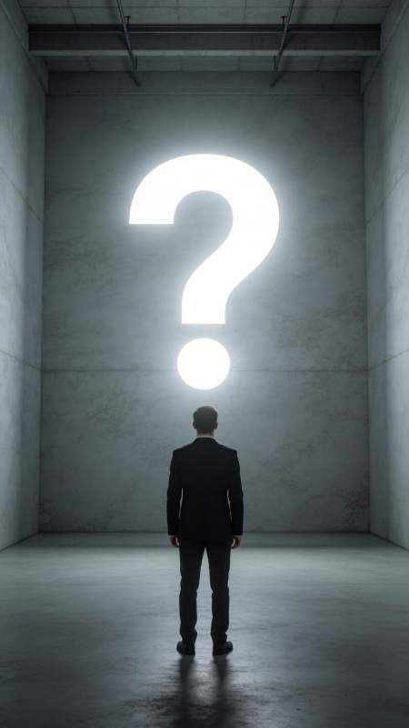 问号前的沉思图片