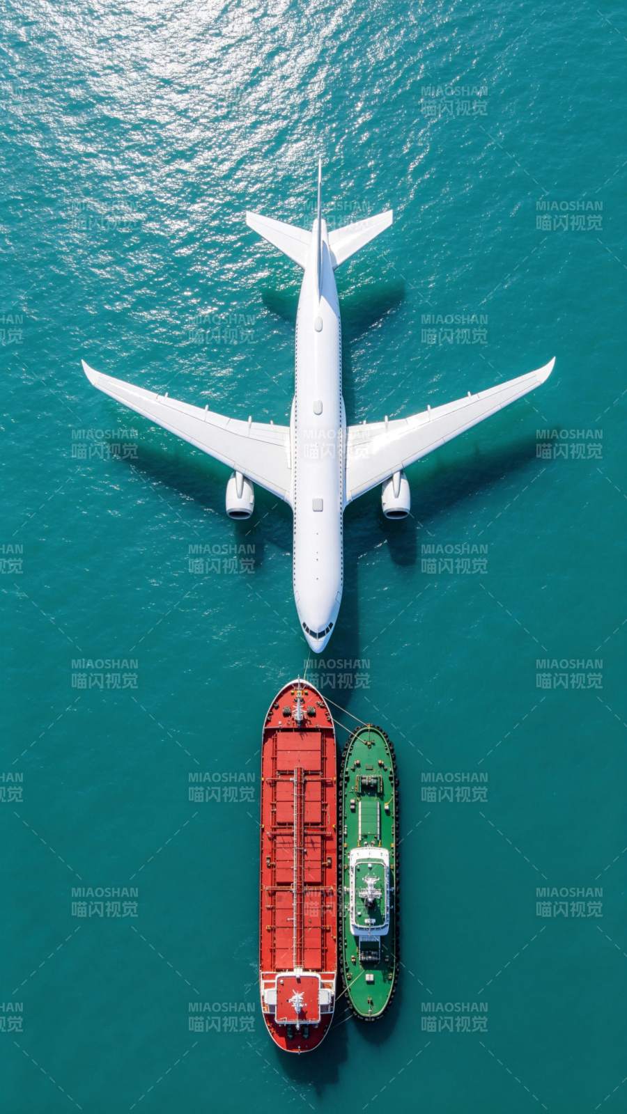 飞机与船共航图片
