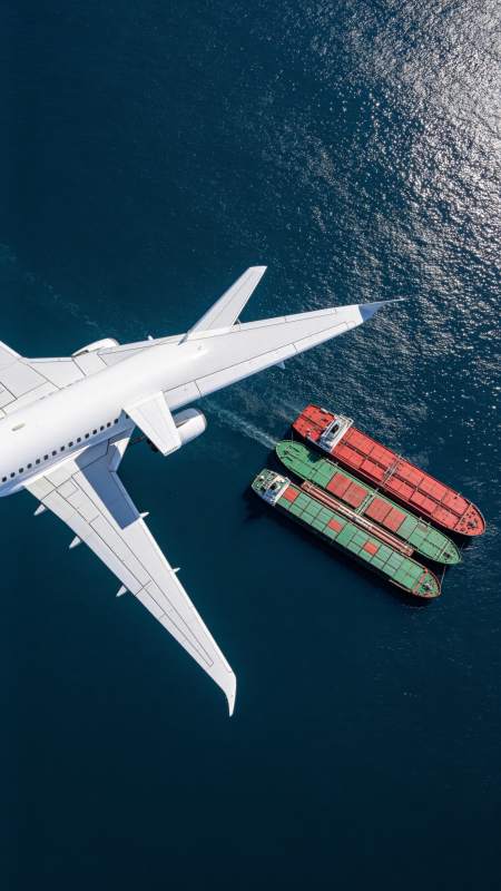飞机与货轮共航图片