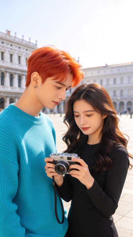 情侣街拍瞬间图片