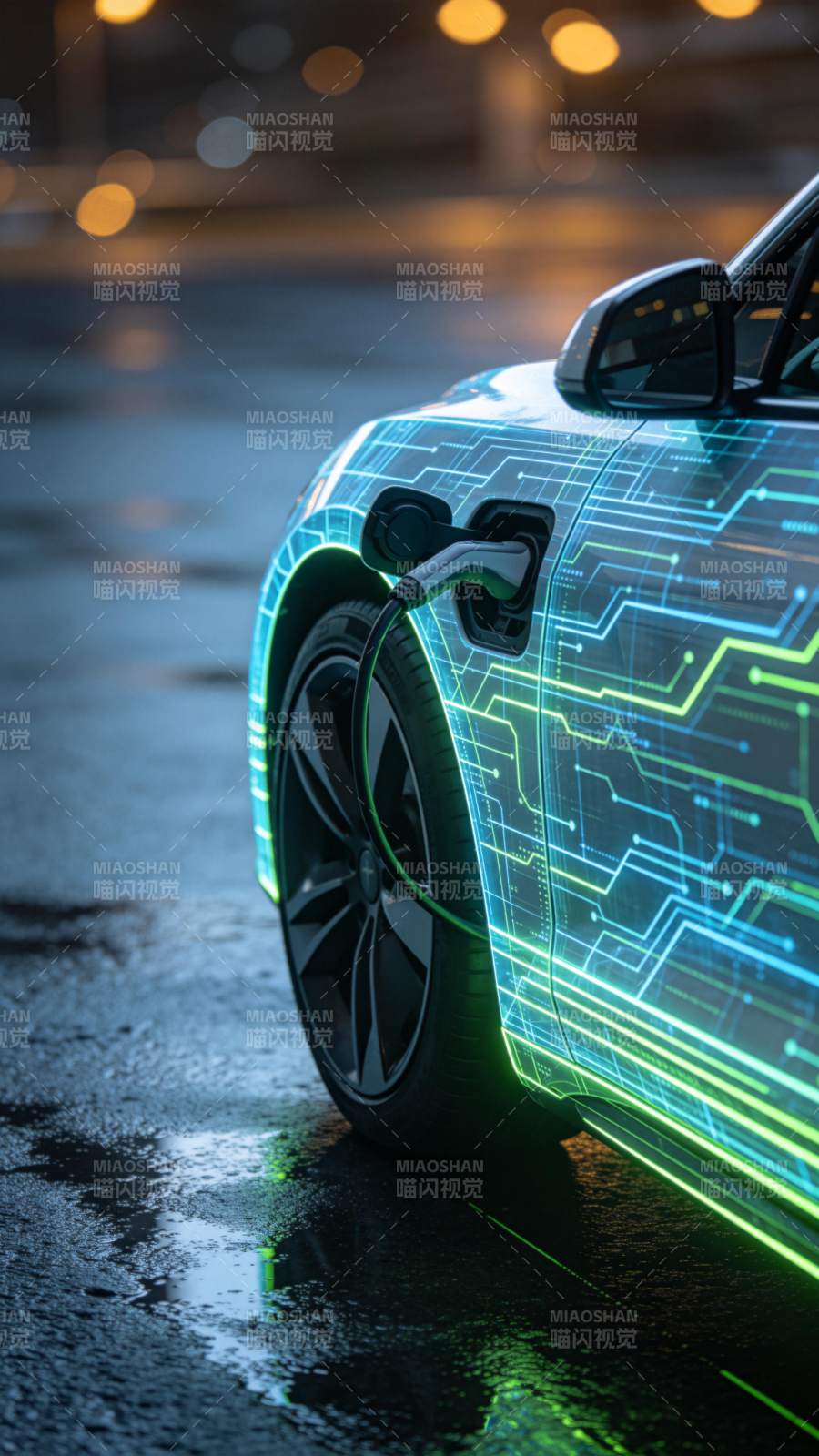 未来电车充电中图片