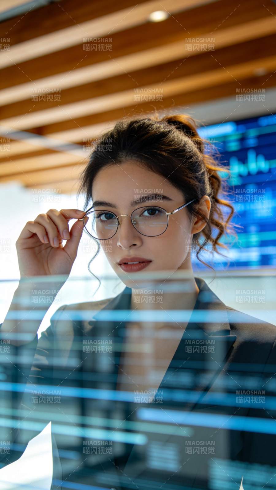 职场女性专注工作图片