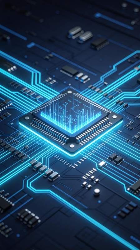 芯片电路发光图图片