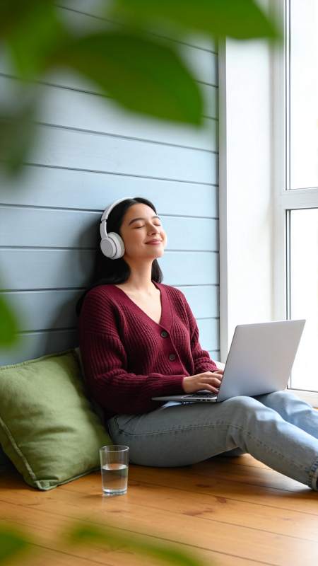 窗边静享音乐时光图片