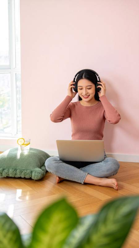 居家听歌 惬意时光图片