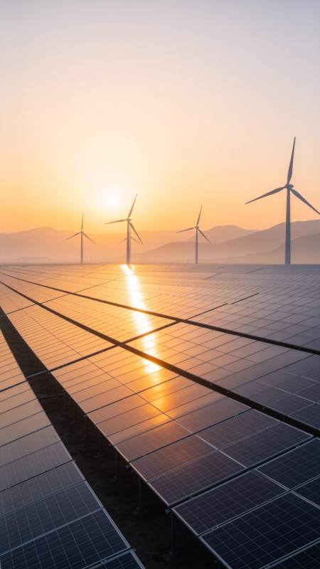 日落风光发电图片