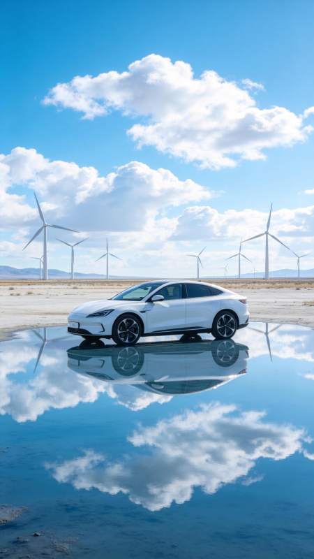 风车映水 电车静泊图片