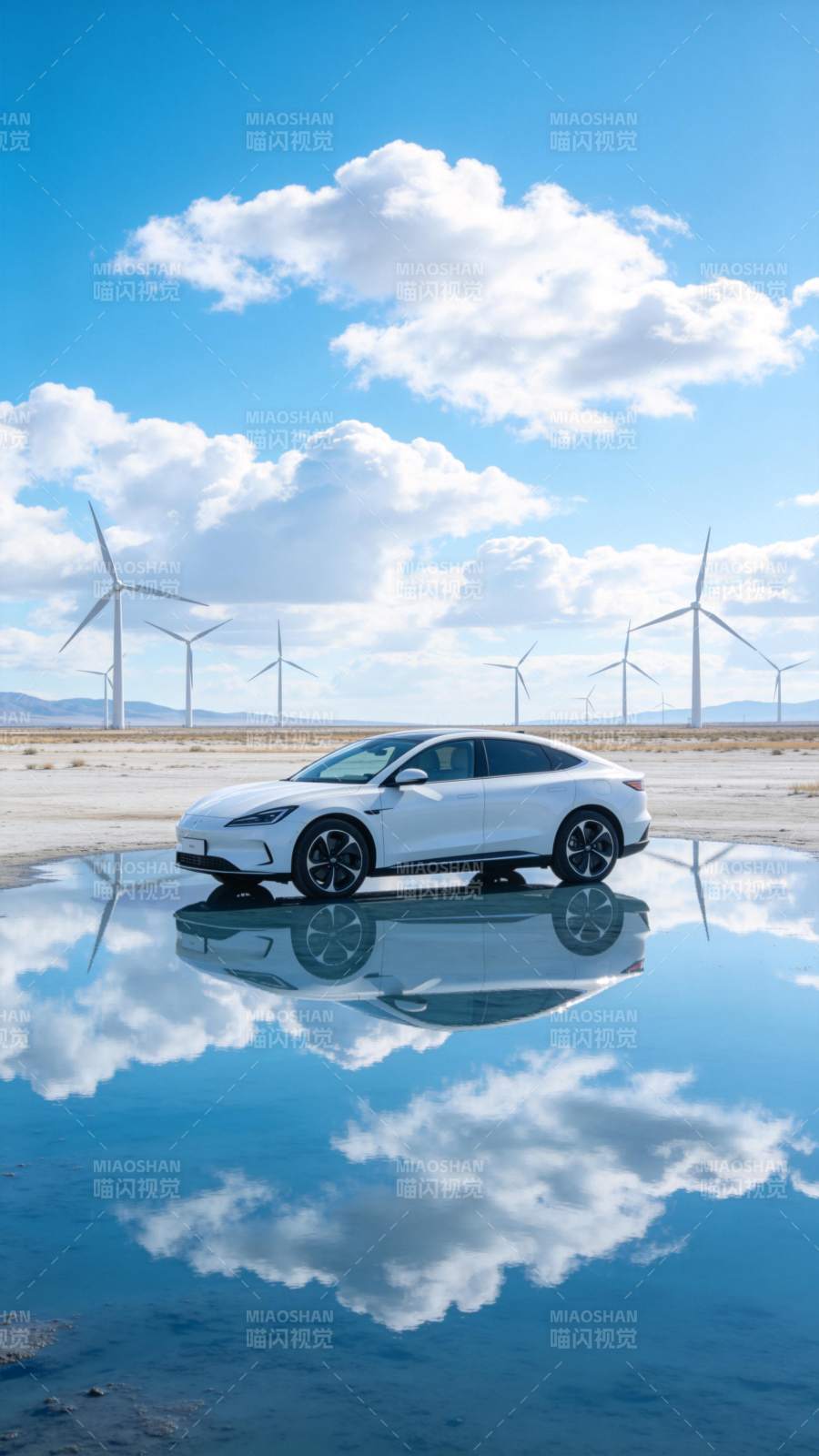 风车映水 电车静泊图片