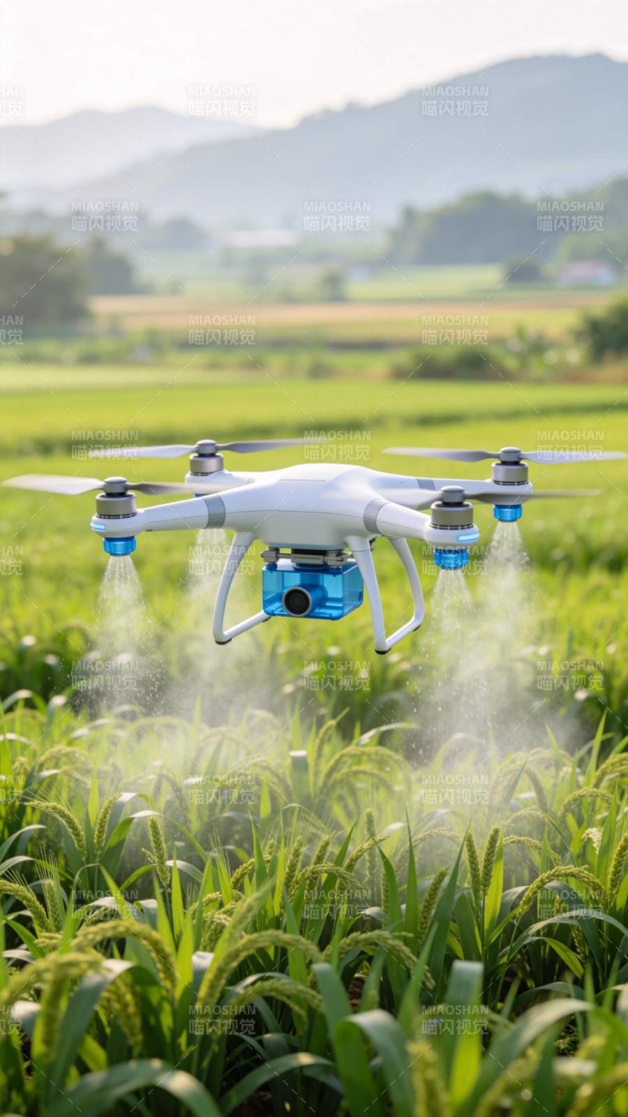 无人机农田喷洒图片