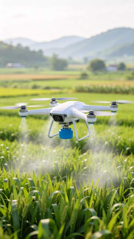 无人机喷洒农田图片