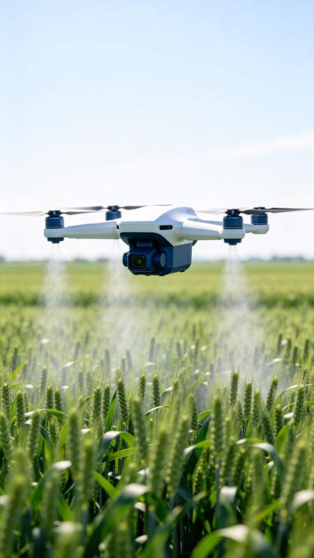 无人机喷洒农田图片