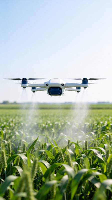 无人机喷洒农田图片