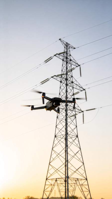 无人机巡检电力塔图片