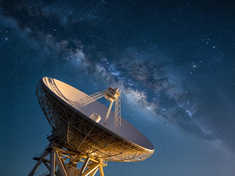 星空下的射电望远镜图片