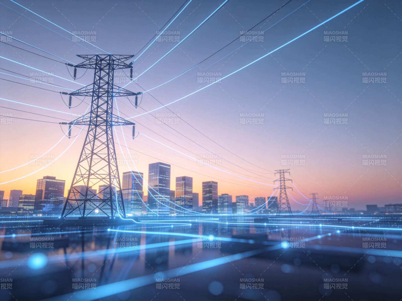 智能电网城市夜景图片