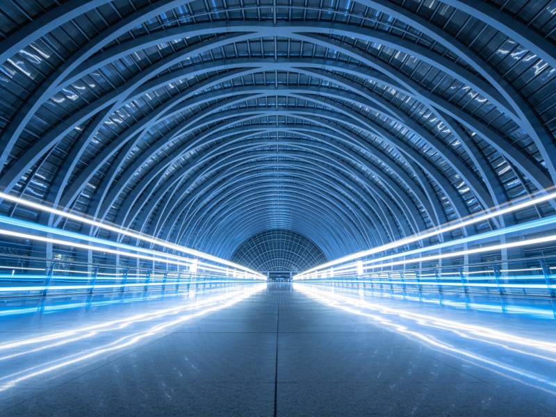 未来隧道光影图片
