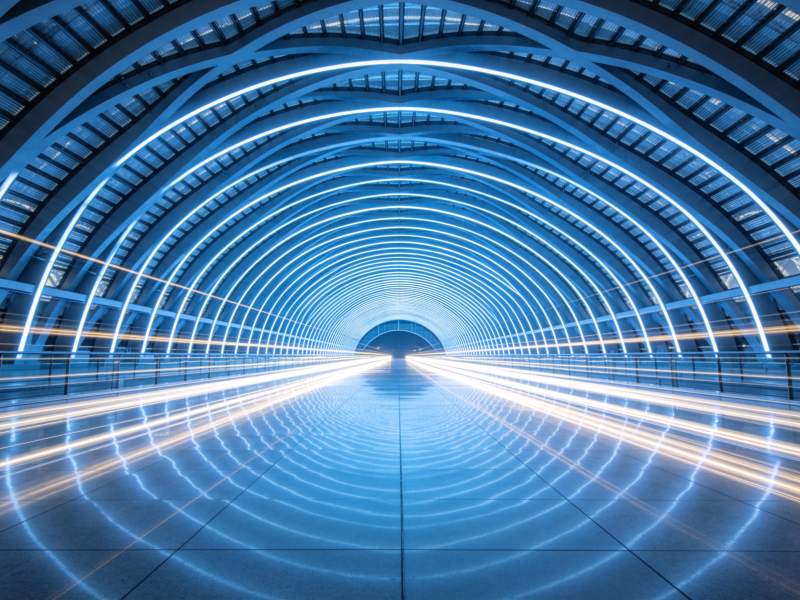 未来隧道光影图片