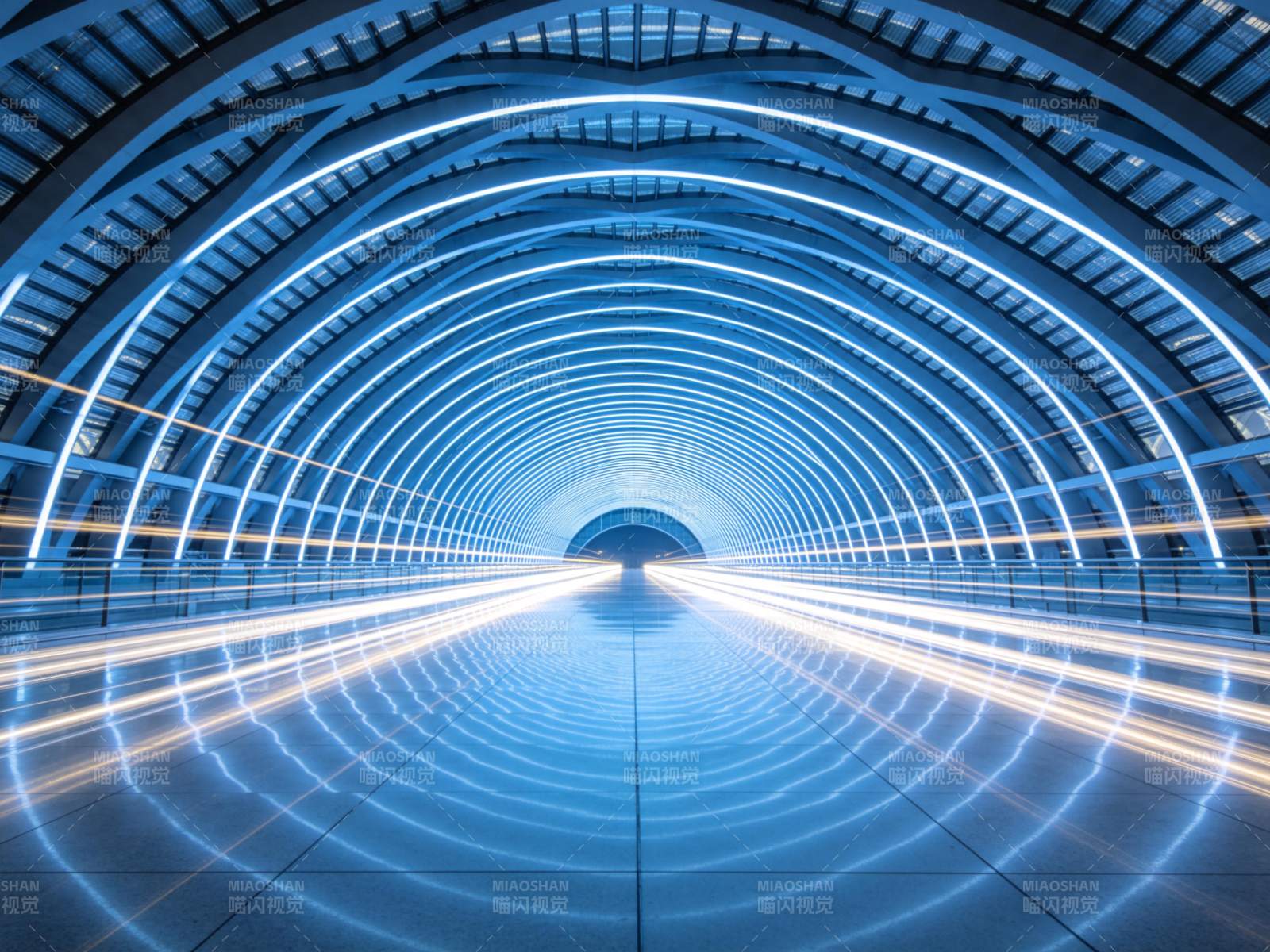 未来隧道光影图片
