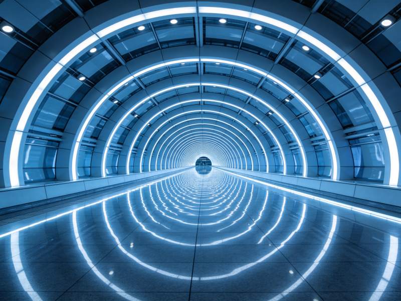 未来隧道光影图片