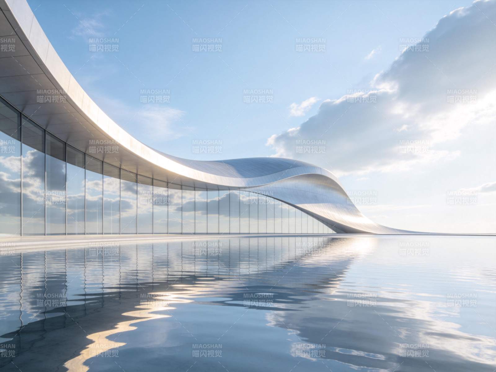 流线建筑映水天图片