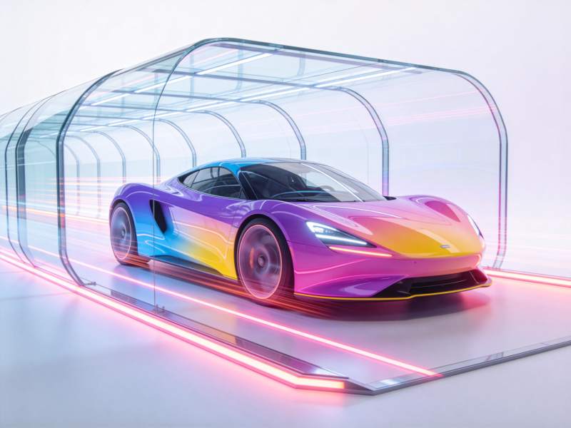 炫彩跑车隧道疾驰图片