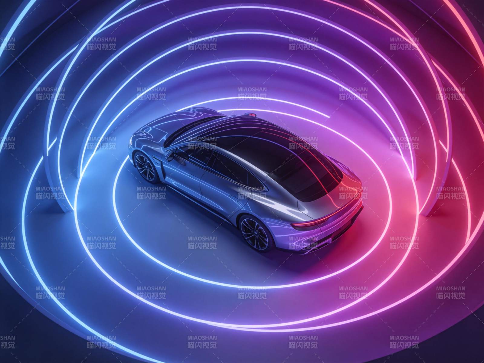 未来之车 光轨环绕图片