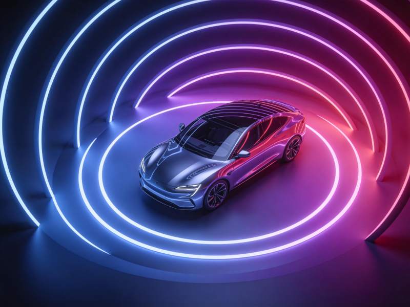 未来之车 霓虹环绕图片