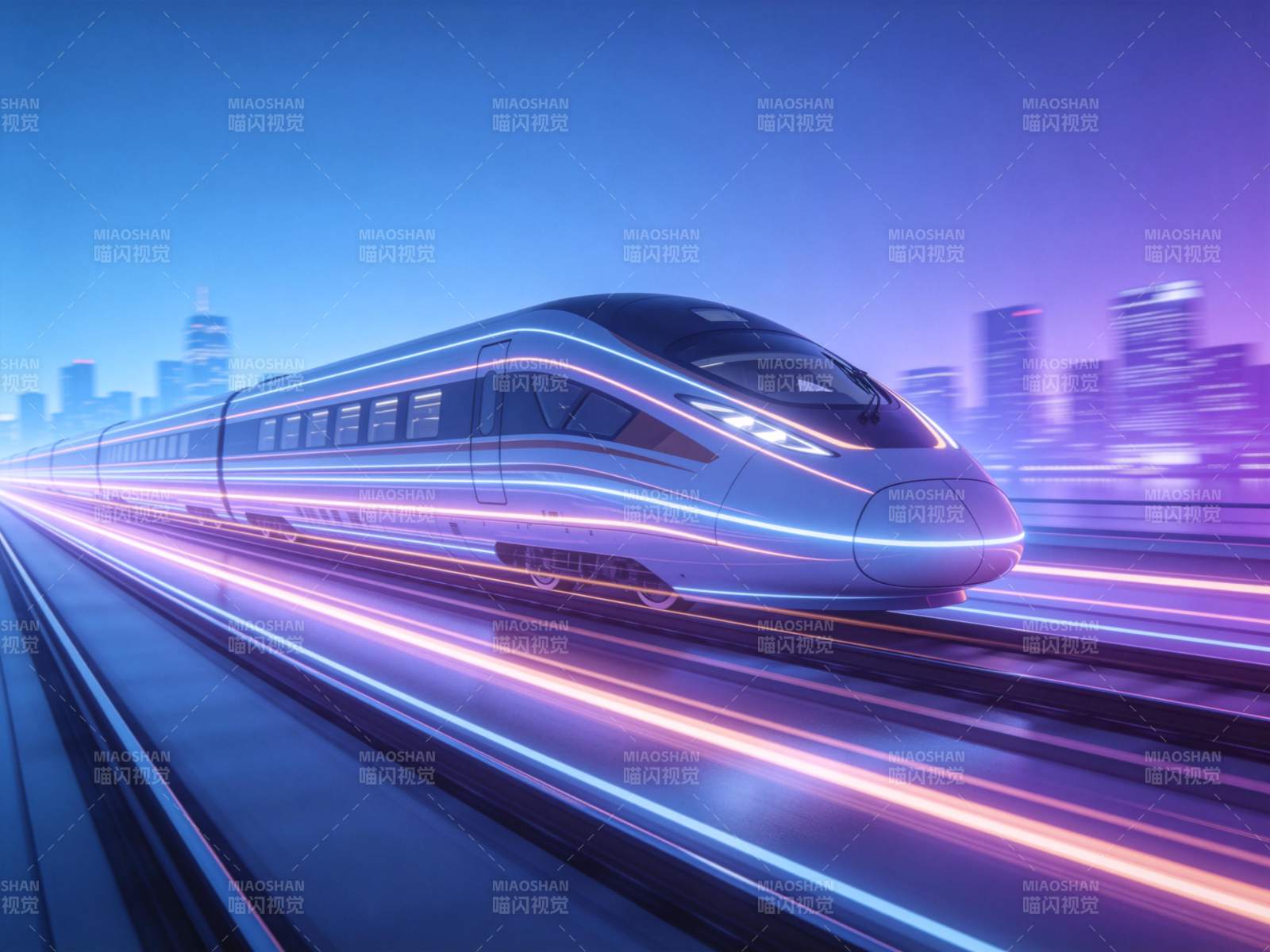 未来高铁疾驰城市图片