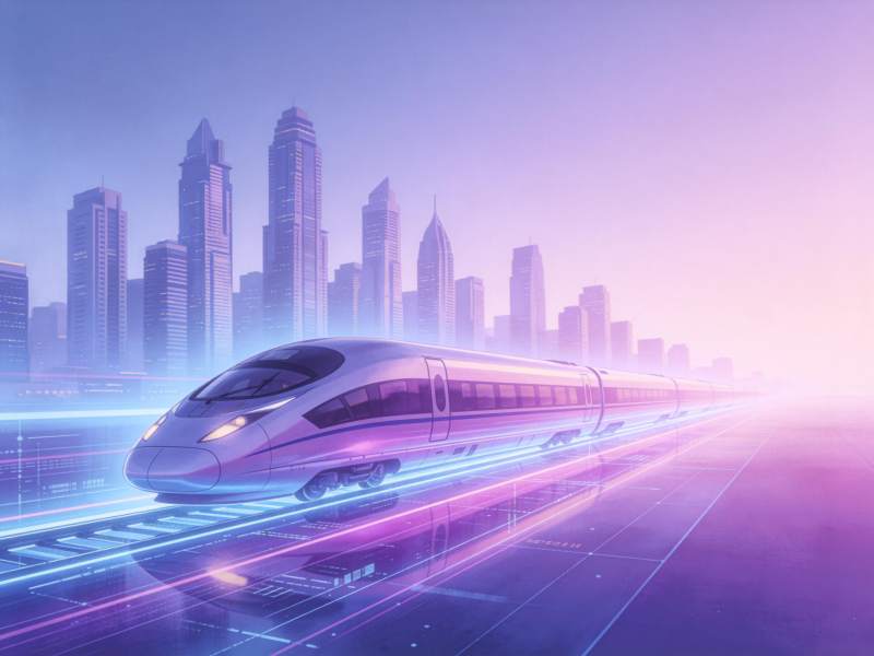 未来高铁疾驰城市图片