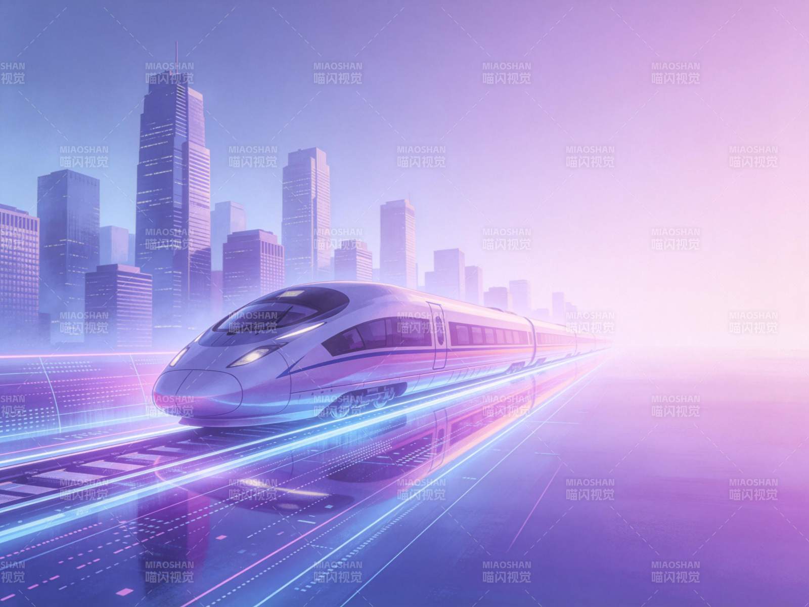 未来高铁疾驰都市图片