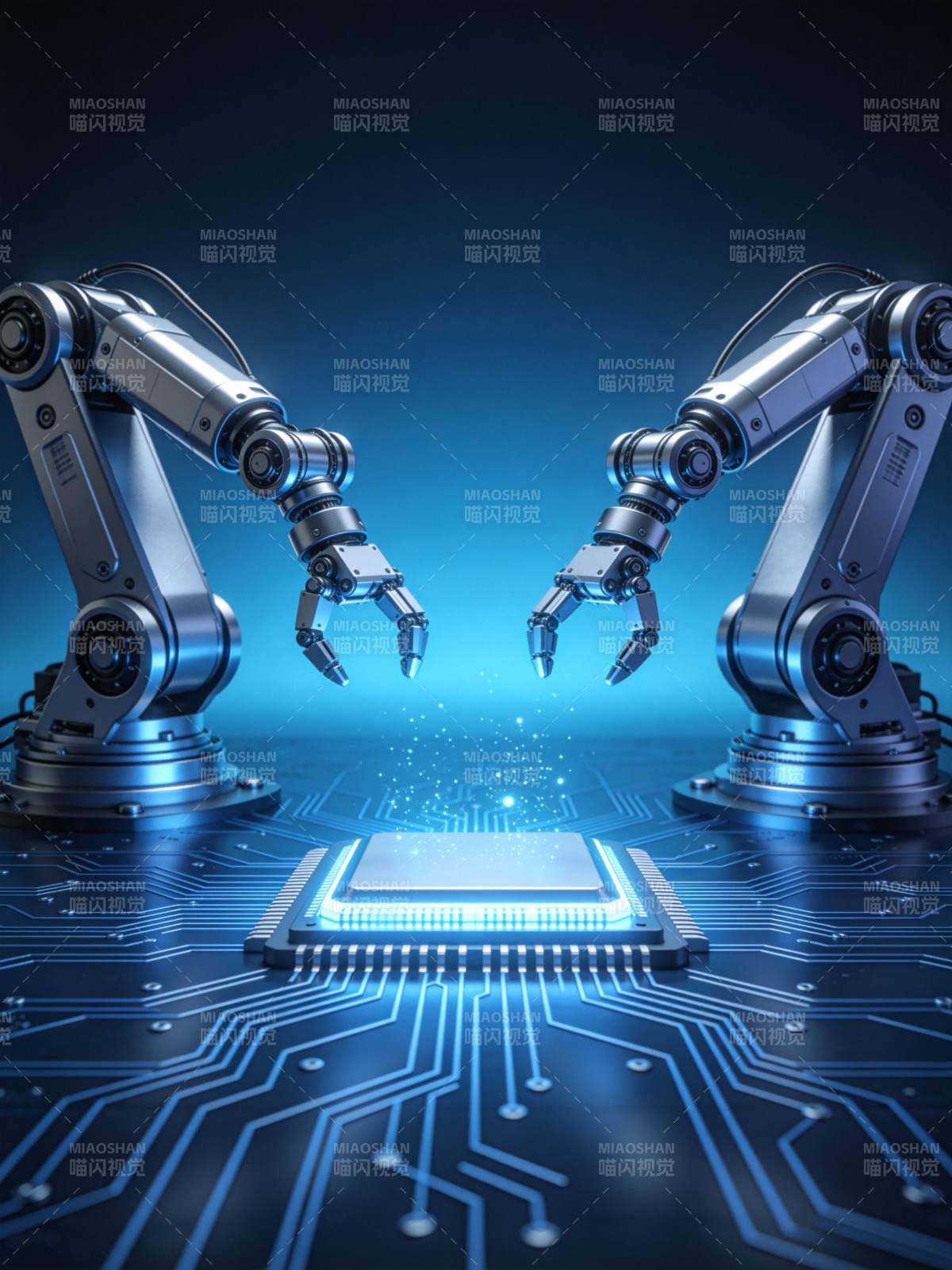 智能机械臂芯片图片