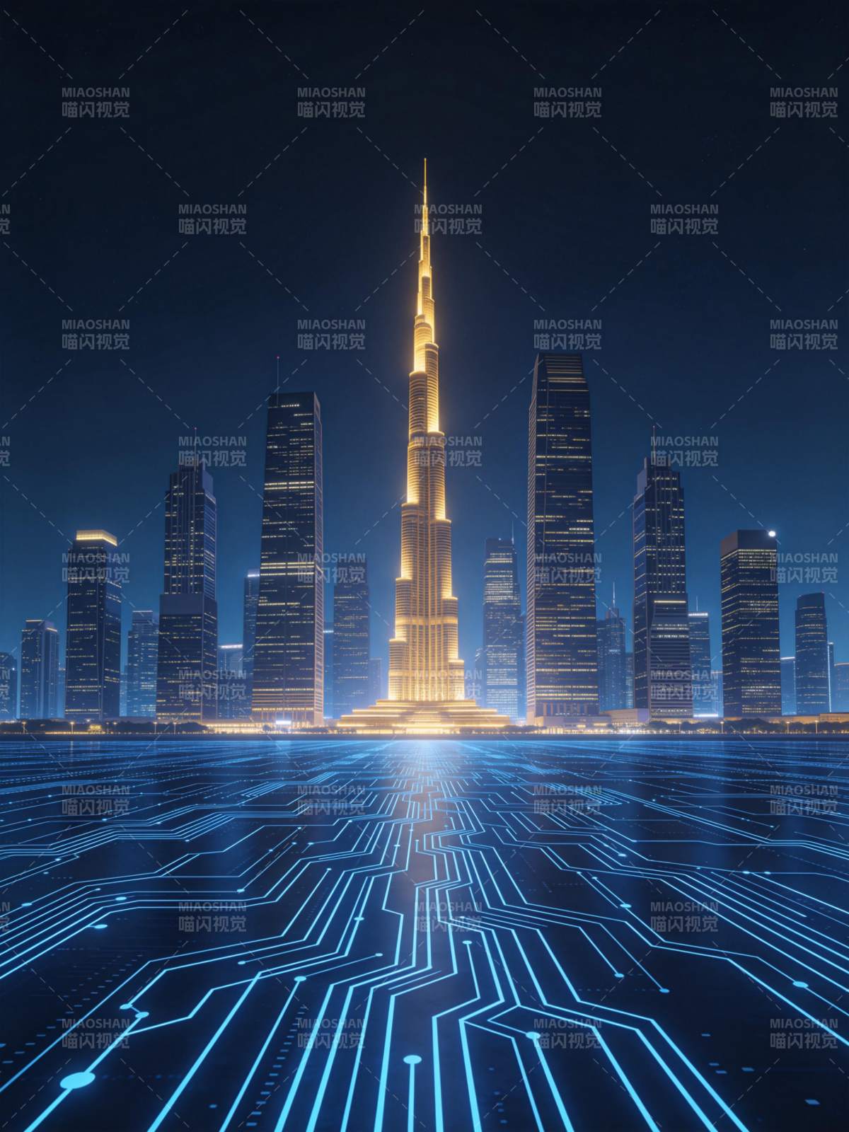 未来都市夜景图片