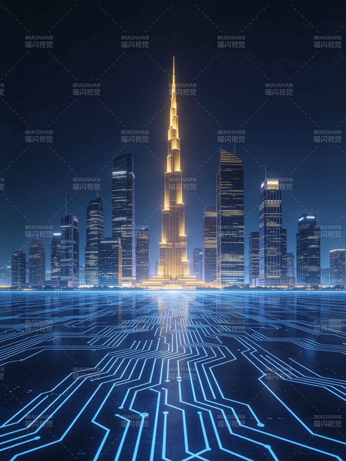 未来都市夜景图片