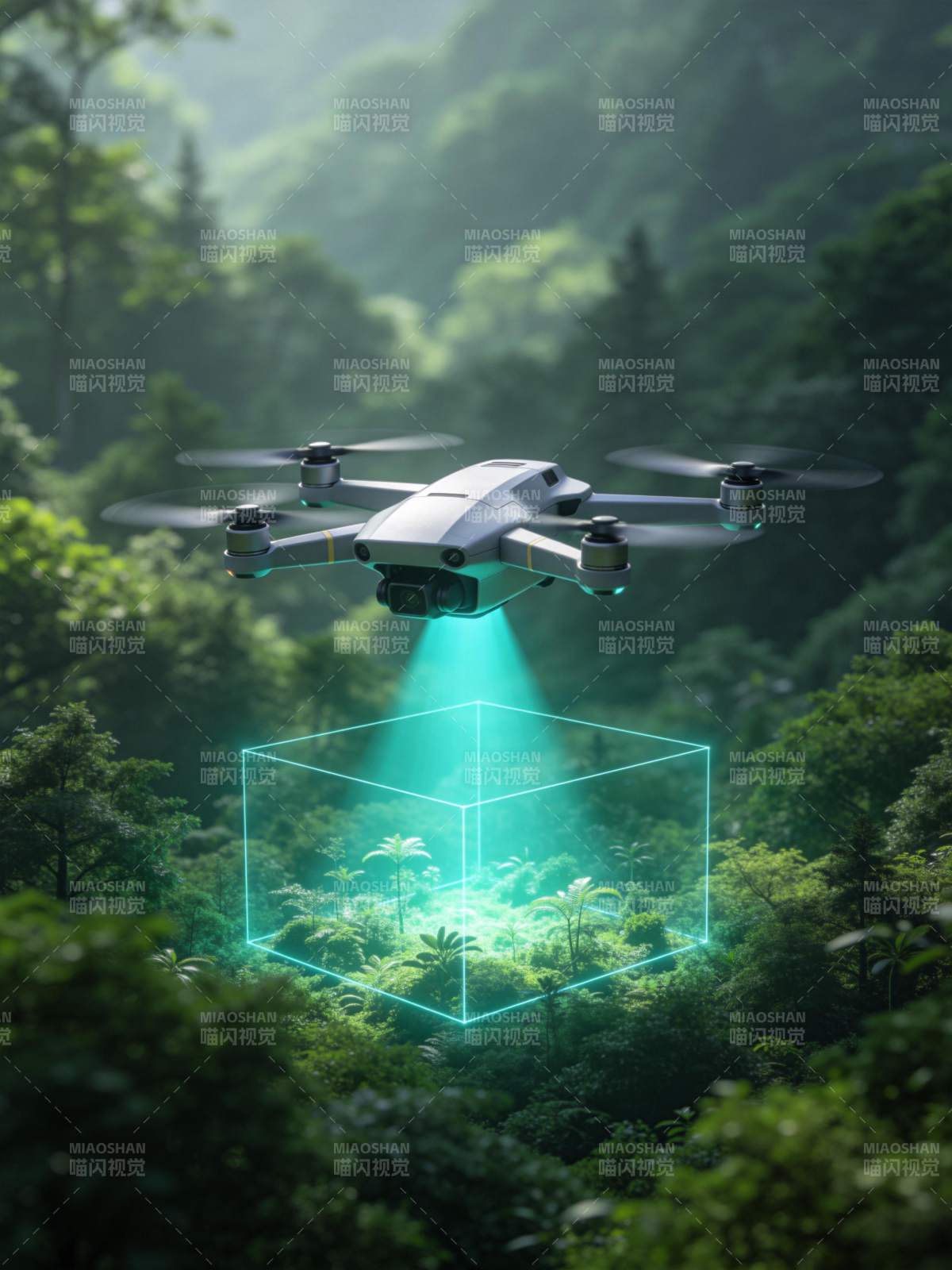 无人机森林扫描图片