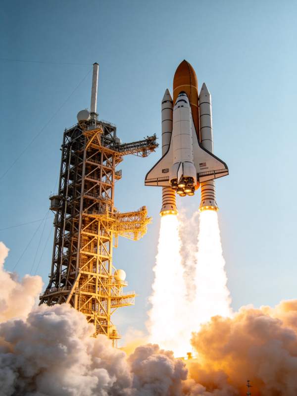 航天飞机升空瞬间图片