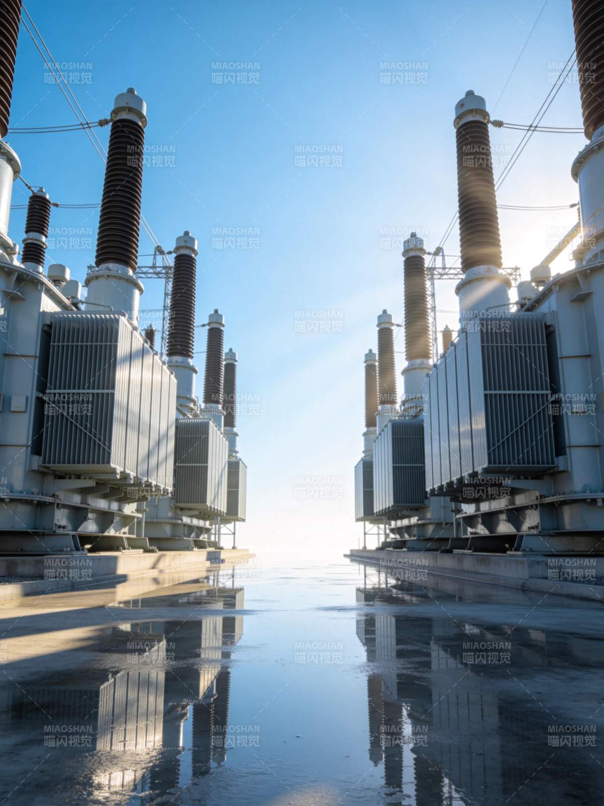 电力变压器阵列图片