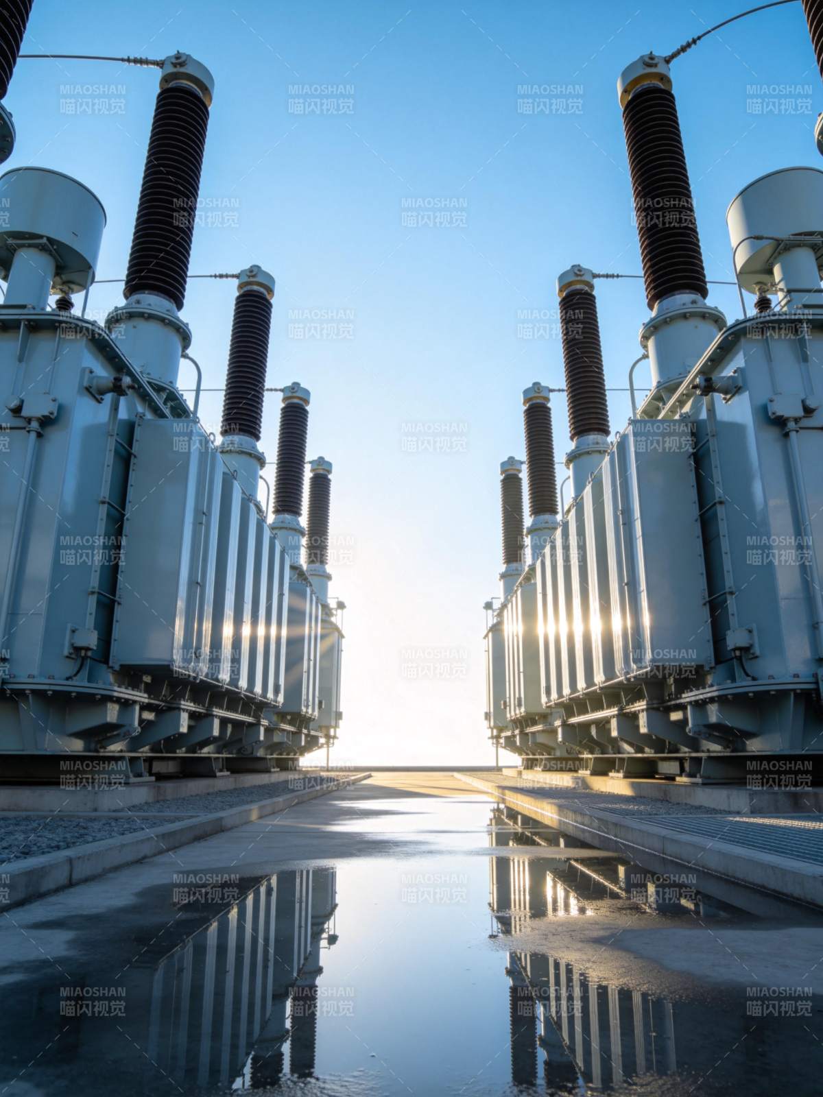 电力变压器倒影图片