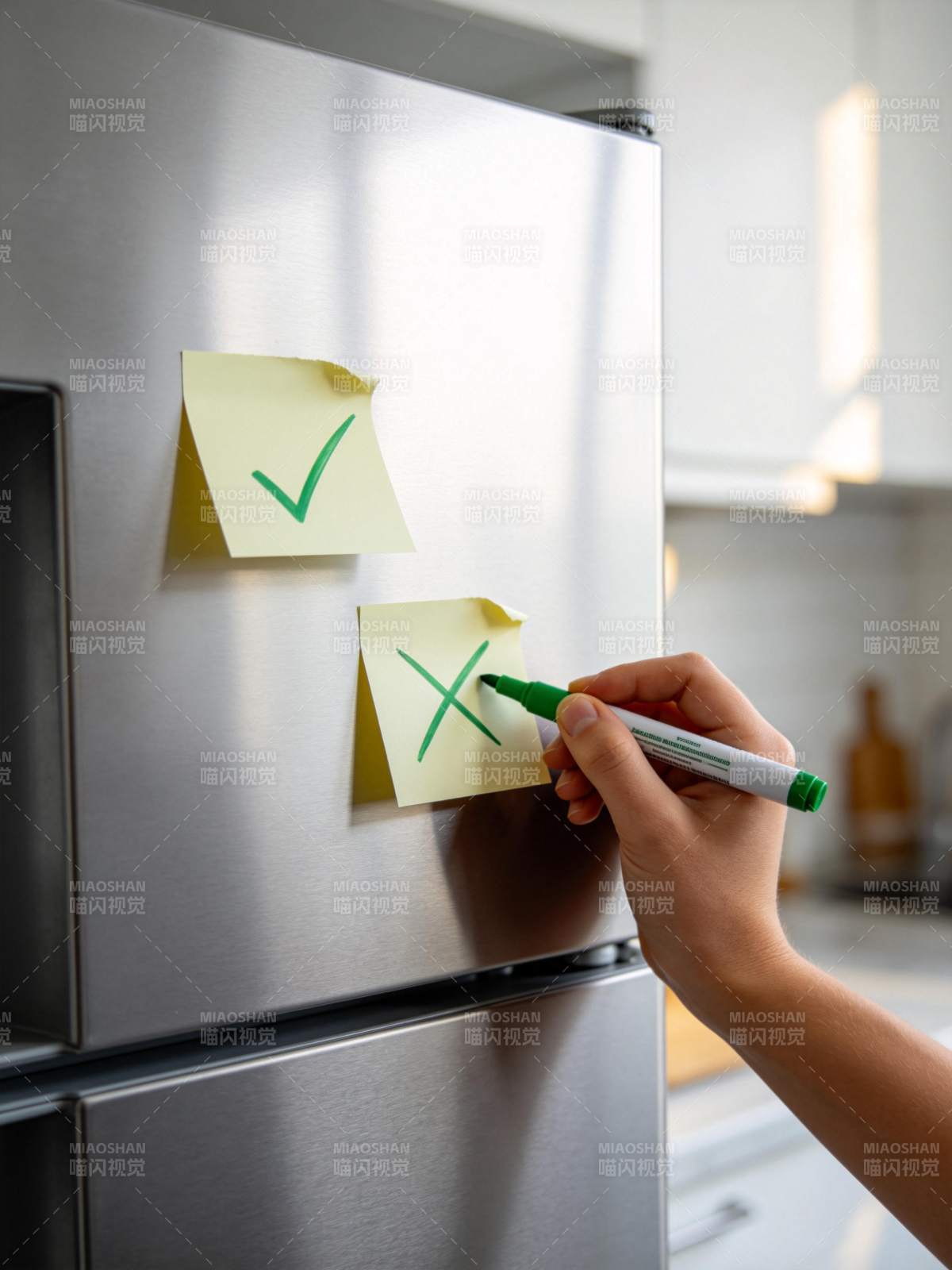 冰箱上的便签标记图片