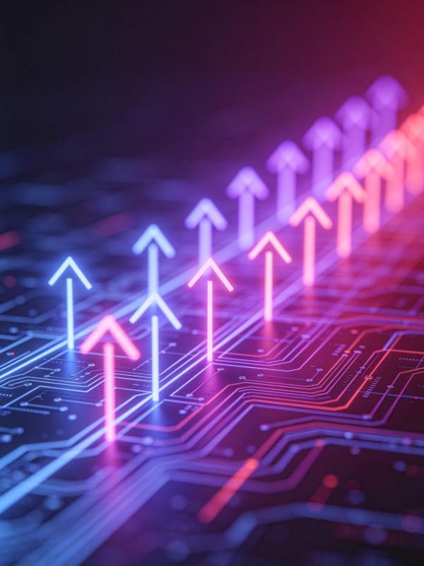 电路板上发光箭头指示数据流向图片