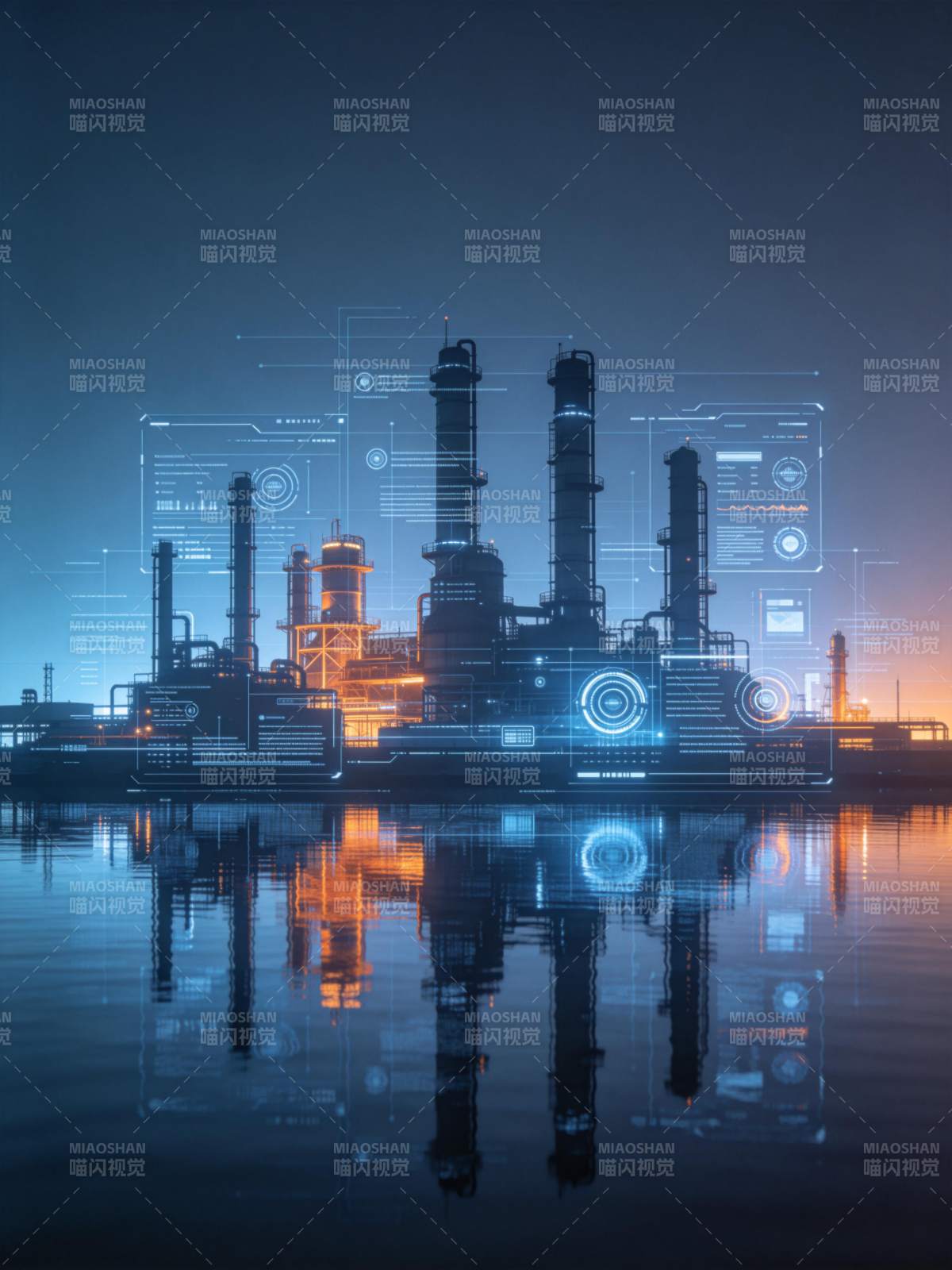 未来工业夜景图片