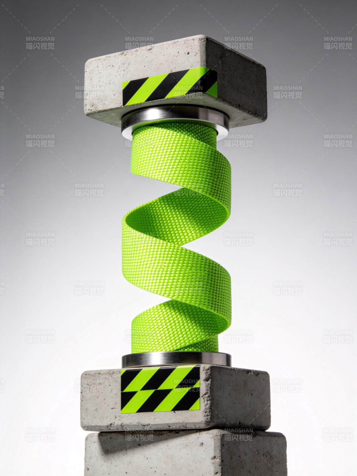 绿色弹簧承重实验图片