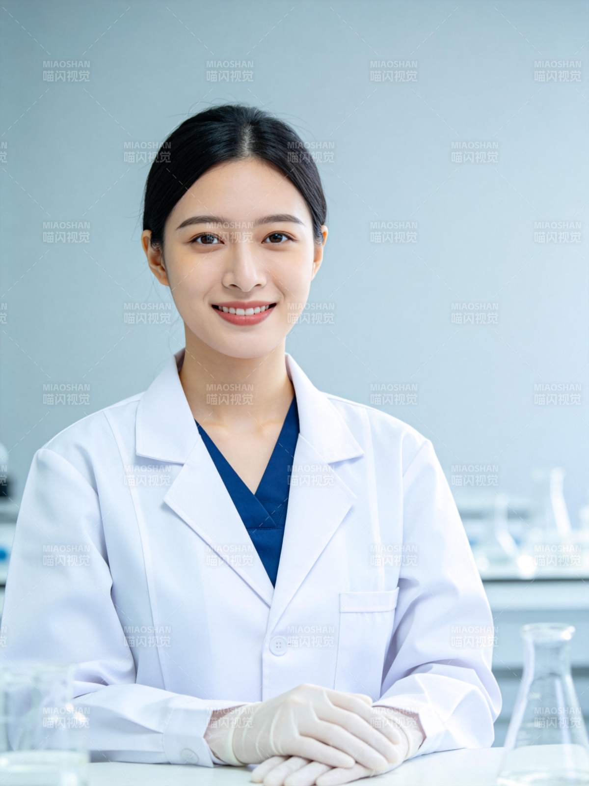 实验室里的微笑科学家图片