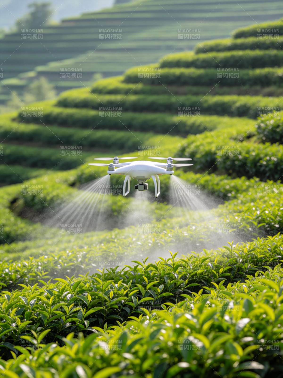 无人机茶园喷洒图片