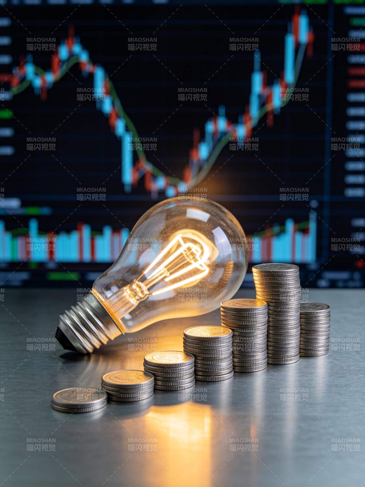 创意点亮财富之路图片