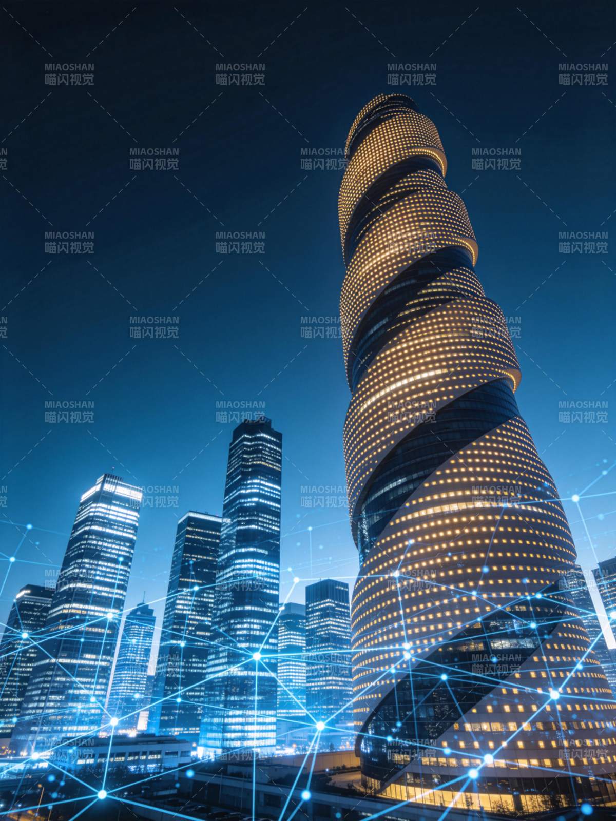 未来都市夜景图片