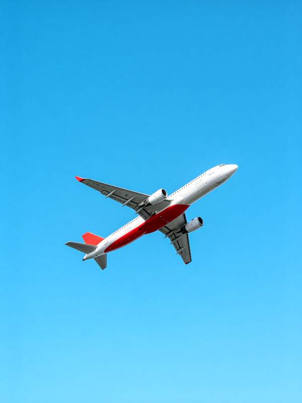 蓝天翱翔的客机图片