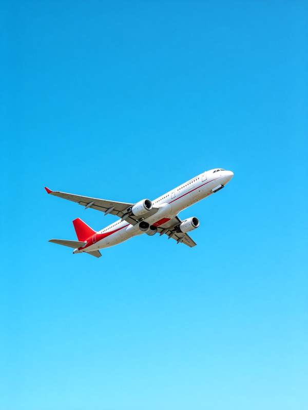 蓝天翱翔的客机图片